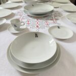 Service de Table de Jean Luce Paris 8 Personnes Porcelaine Blanche Circa 1950