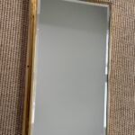 Miroir Triptyque Mural en Métal Doré Fermant avec Miroir Biseauté