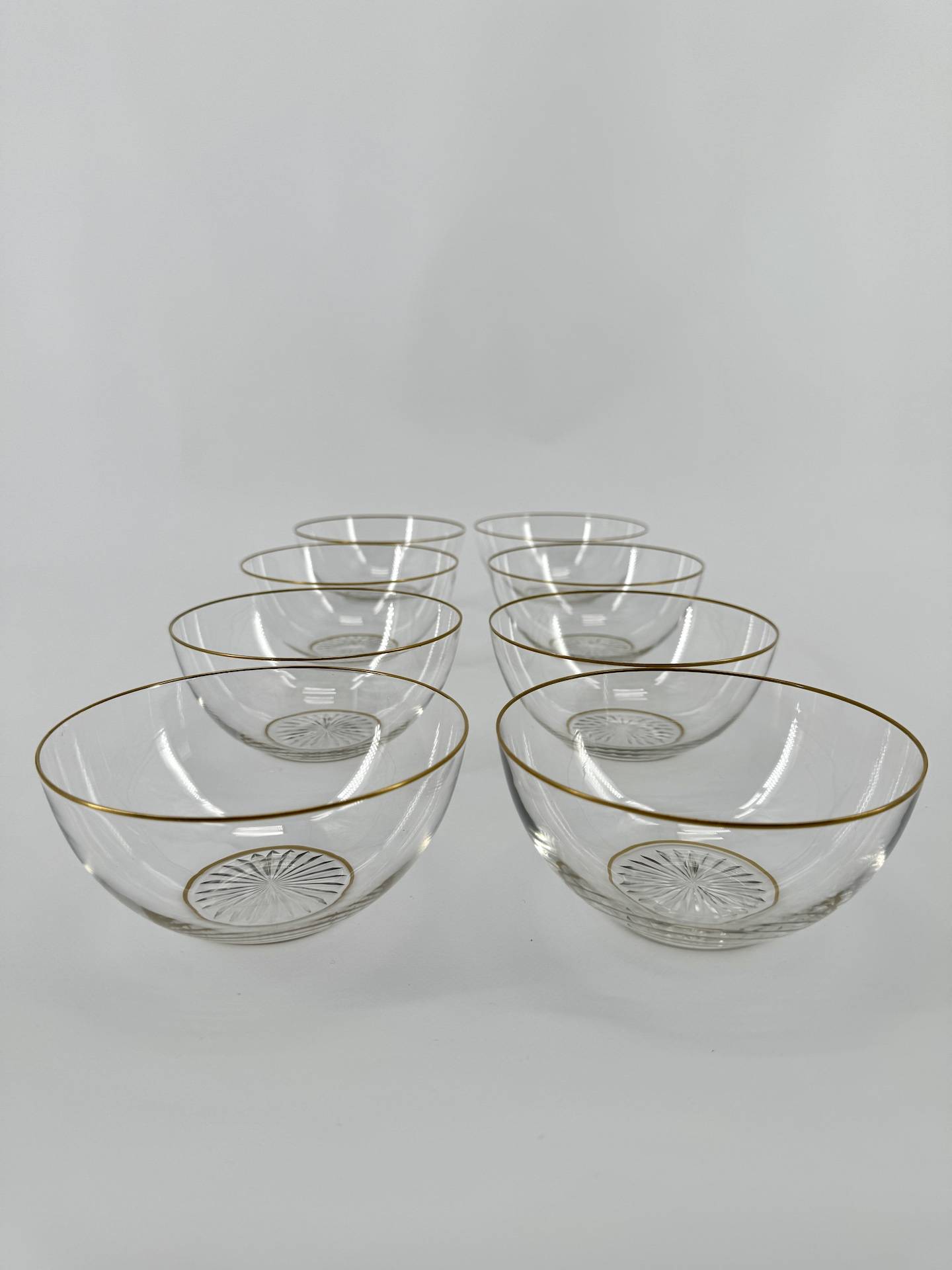 17 coupelle cristal 19ème filets dorés baccarat saint louis