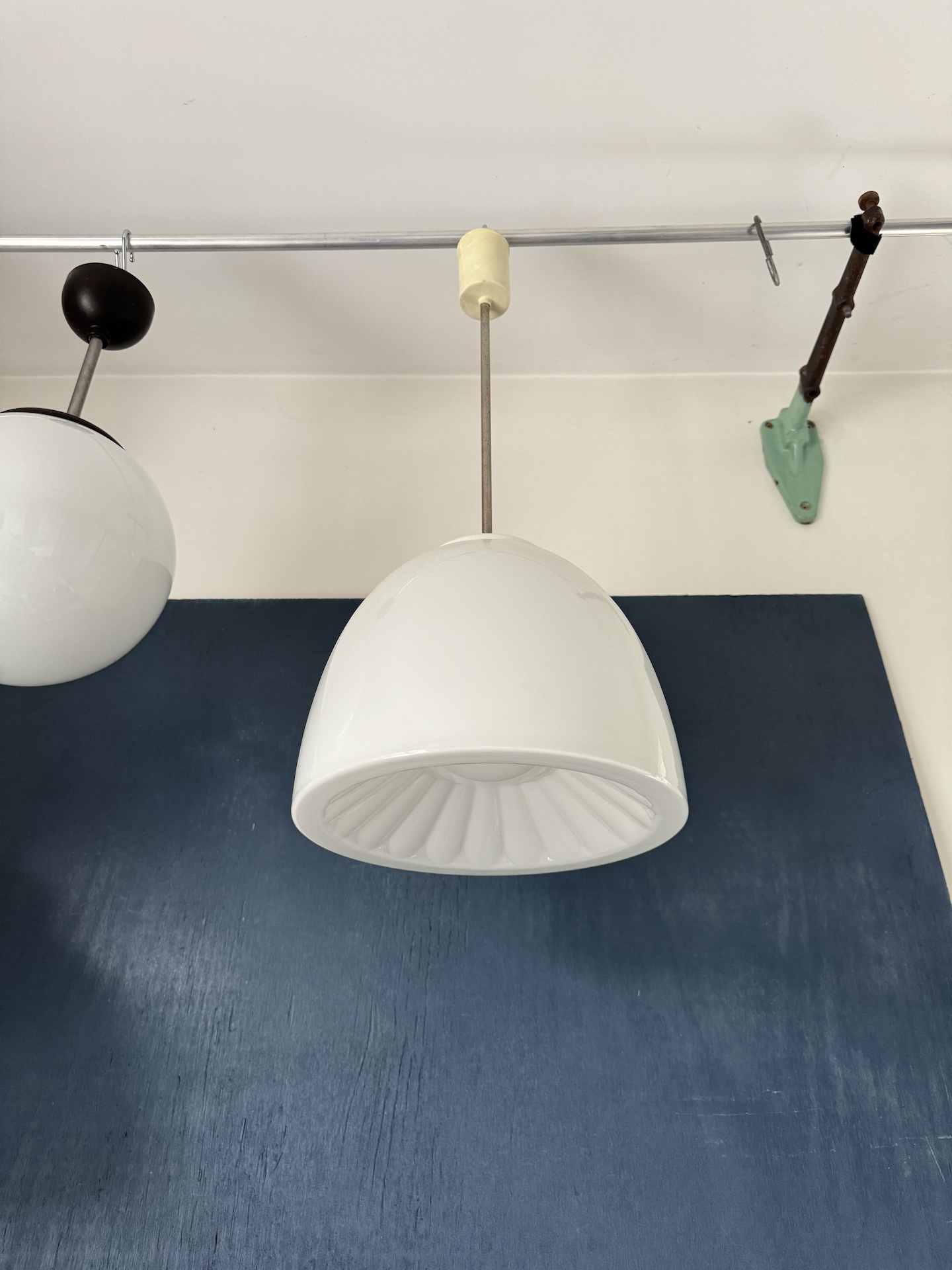 Suspension Art Déco grande Opaline Forme Citron