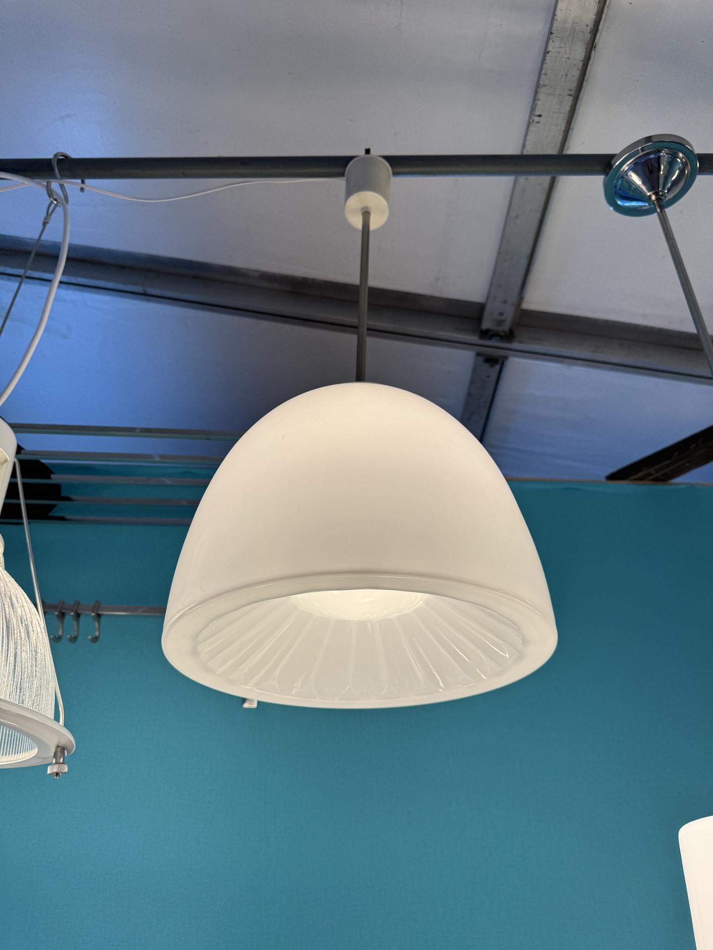 Suspension Art Déco grande Opaline Forme Citron