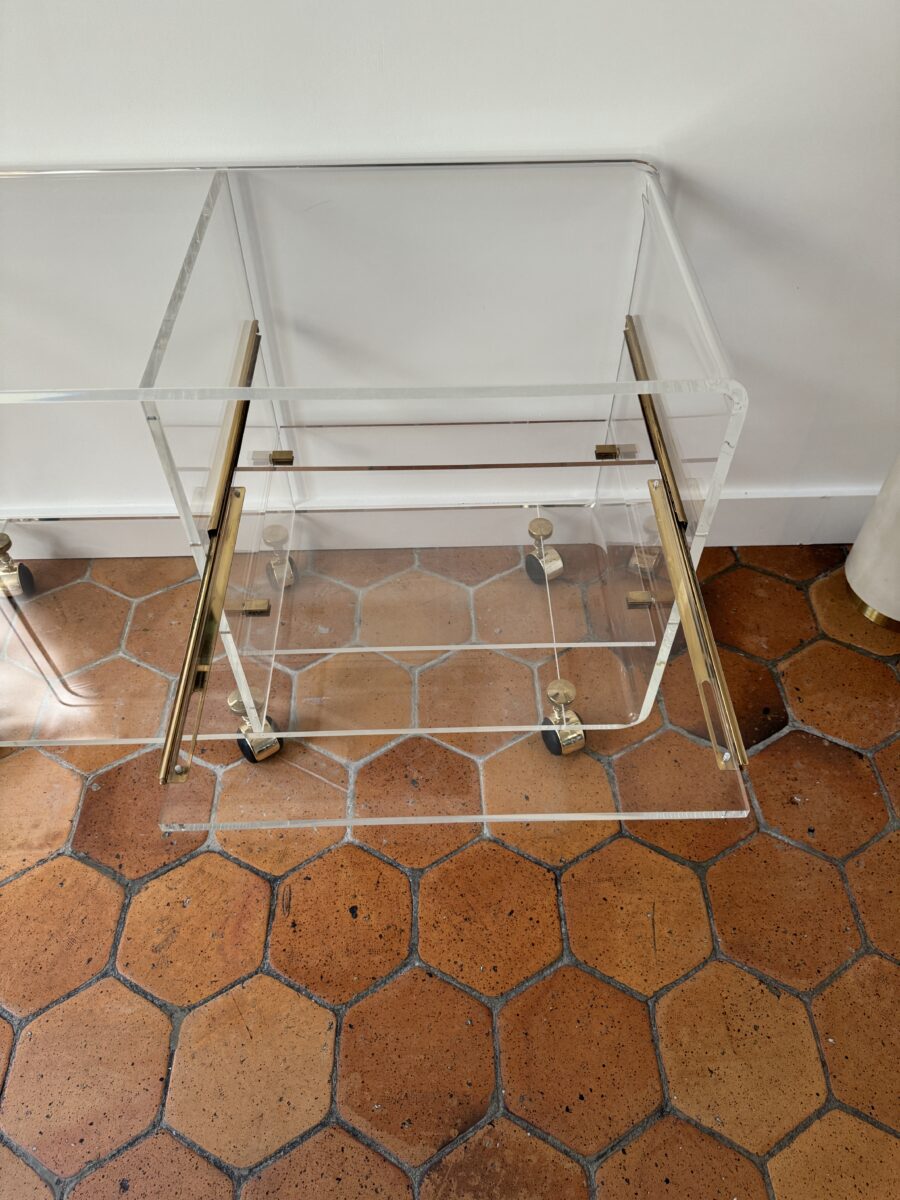 Desserte Hifi TV Altuglass David Lange une Etagère Coulissante