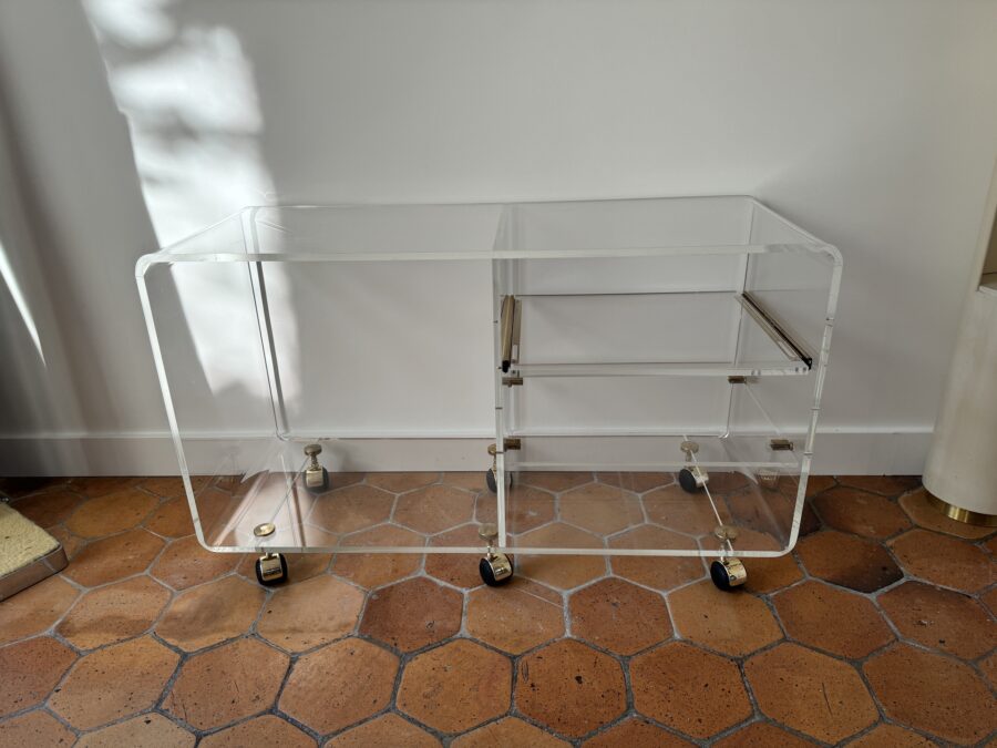 Desserte Hifi TV Altuglass David Lange une Etagère Coulissante