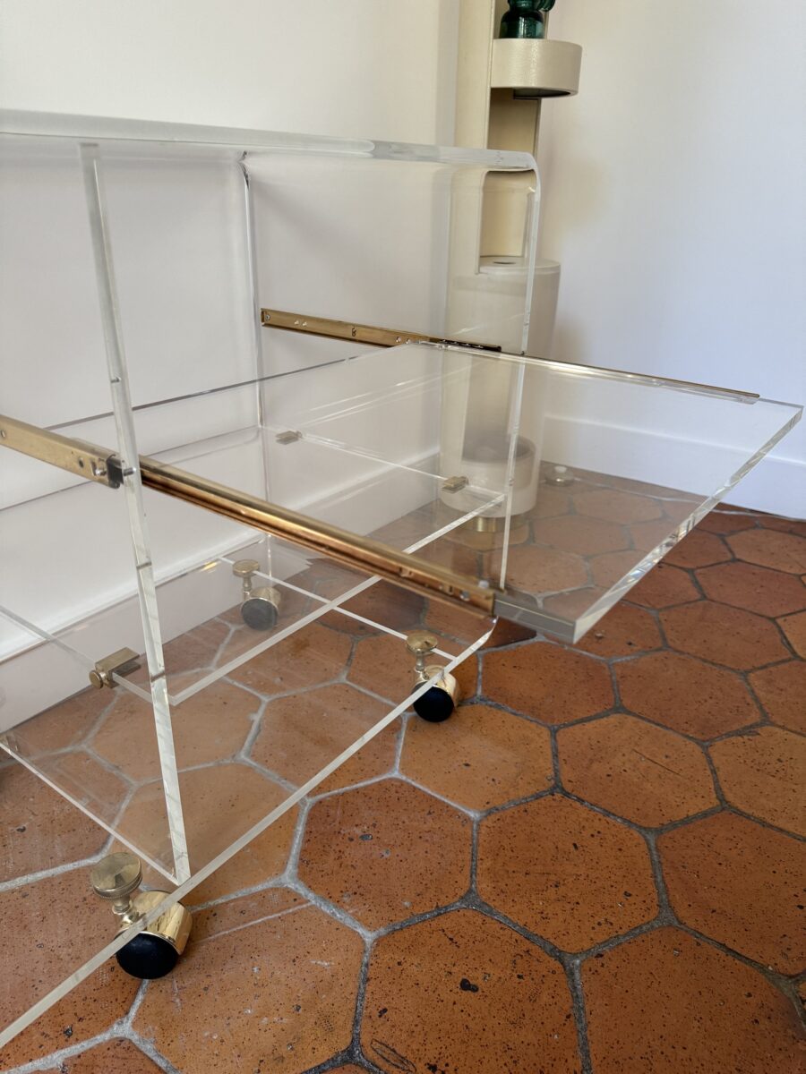 Desserte Hifi TV Altuglass David Lange une Etagère Coulissante