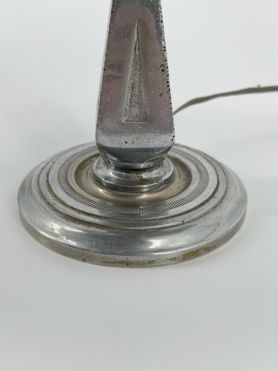 Refitted Train Light in Metal and Holophane Prismatic Glass Dome a pair available.