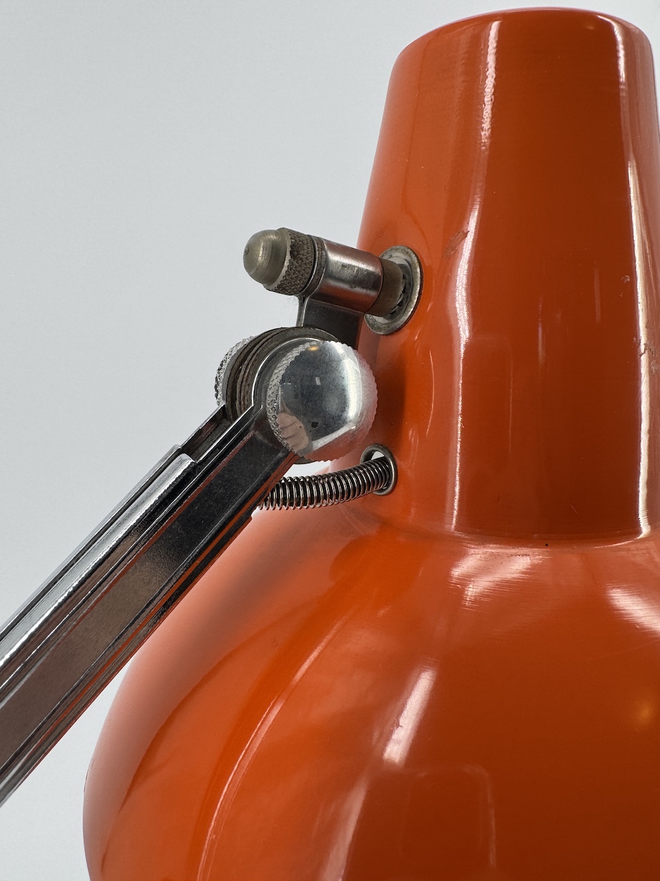Vintage Orange Articulated Table Light Chrome Stems