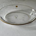 Plats de Service Ovals Val Saint Lambert Décorés à l'Or Mat