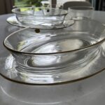 Plats de Service Ovals Val Saint Lambert Décorés à l'Or Mat