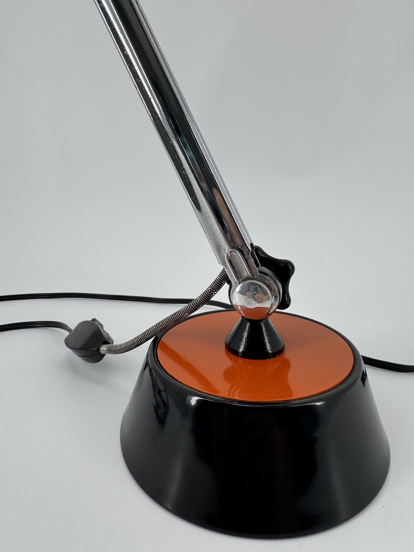 Vintage Orange Articulated Table Light Chrome Stems