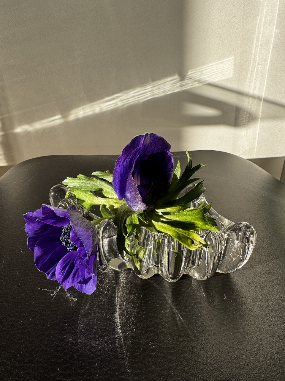 Chemin de Table en Cristal Art Deco 8 pièces dont 2 Bougeoirs