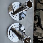 Paire de Bougeoirs Art Déco Ercuis en Métal Argenté