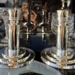 Paire de Bougeoirs Art Déco Ercuis en Métal Argenté