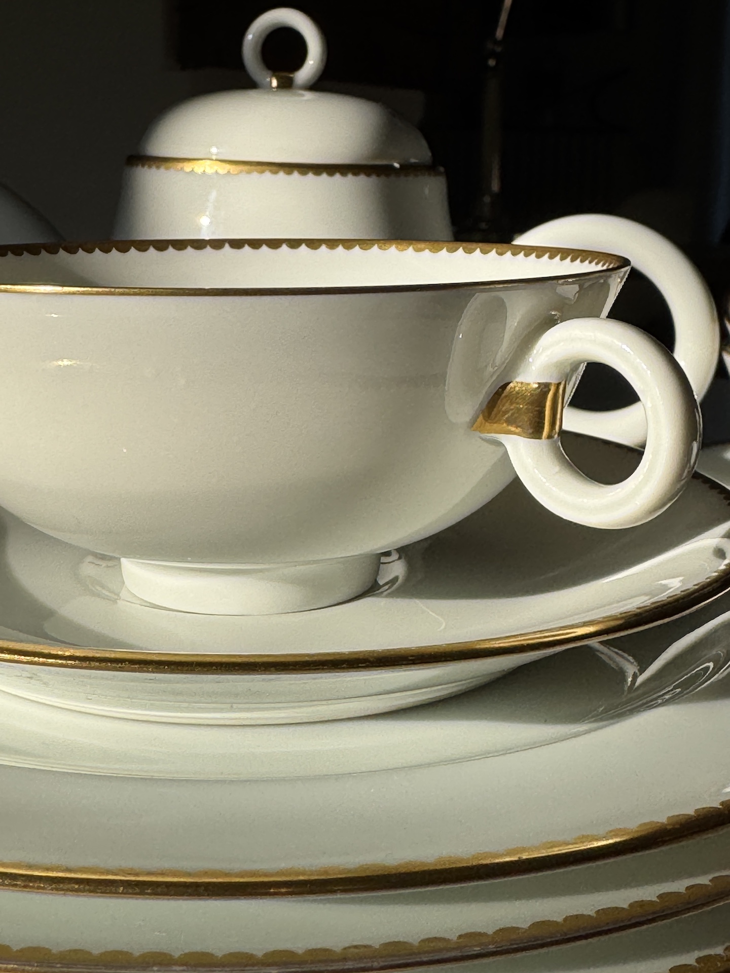 Limoges White and Gold Porcelain Tea and Dessert Service by Albert Vignaud