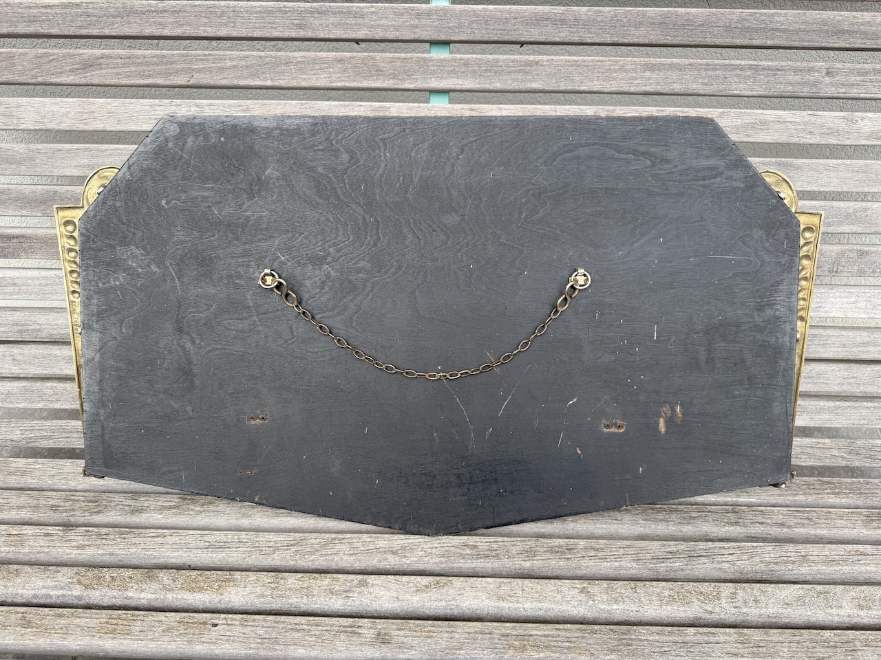 Art Deco Modernist Beveled Mirror with Cast Aluminium Frame