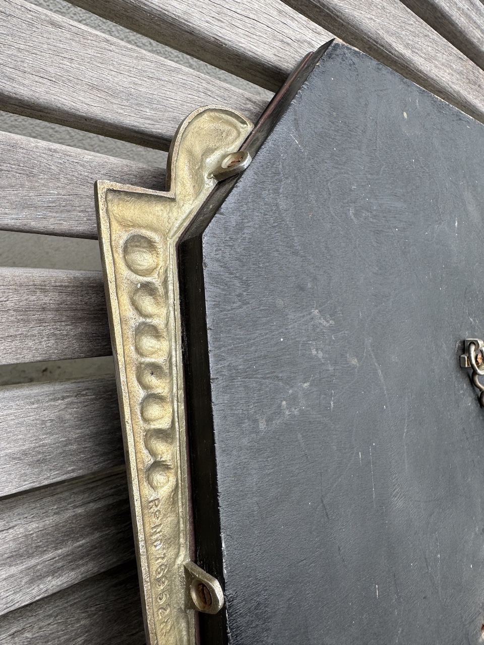 Art Deco Modernist Beveled Mirror with Cast Aluminium Frame