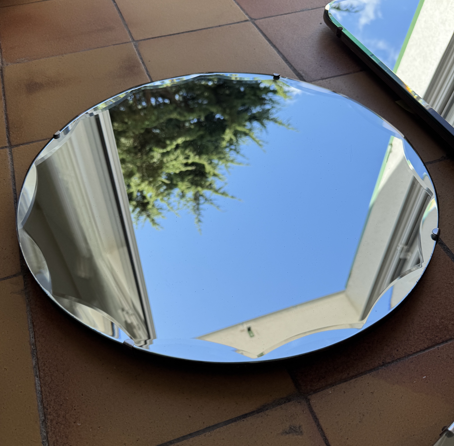 Miroir Art Déco Rond Biseauté