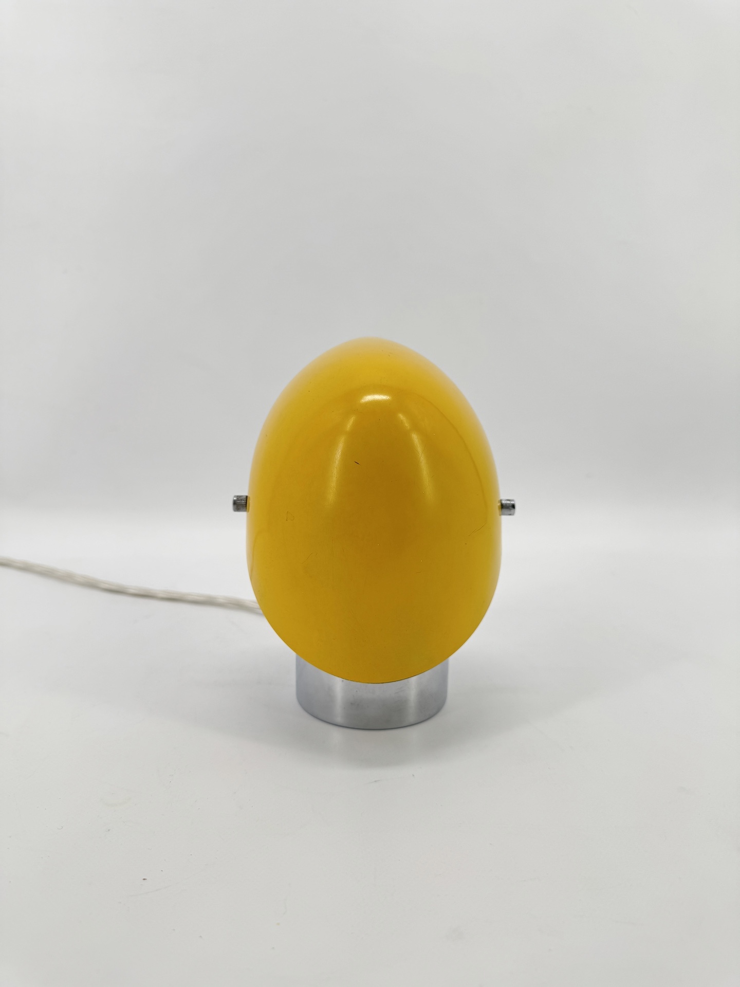Petite Lampe de Josef Hurka Métal Chromé et Laqué Jaune