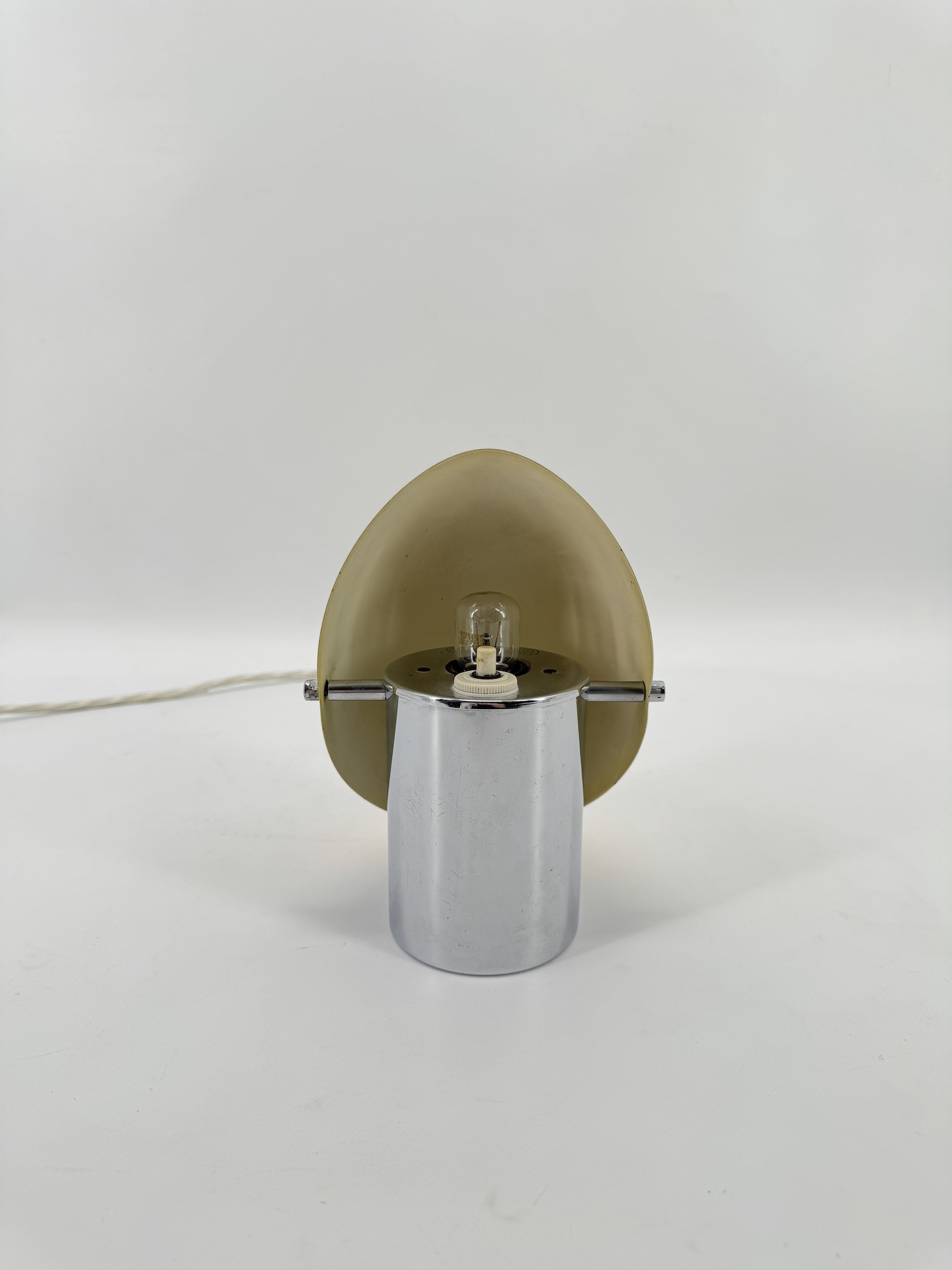 Petite Lampe de Josef Hurka Métal Chromé et Laqué Jaune